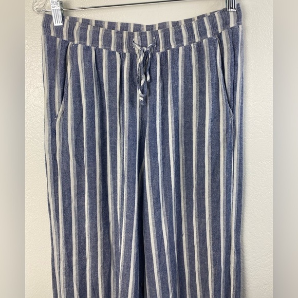 Cloth & Stone Linen Blend Wide Leg Summer Beachy Stripes Women’s Small - Picture 13 of 16